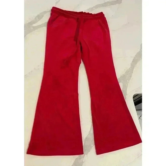 Torrid Velour Bootcut Lounge Pant Jester Red Women’s Size Large 12 Torrid Size 0 - Picture 1 of 6